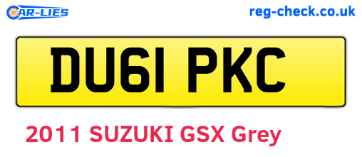 DU61PKC are the vehicle registration plates.