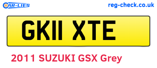 GK11XTE are the vehicle registration plates.