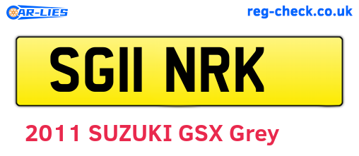 SG11NRK are the vehicle registration plates.