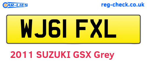 WJ61FXL are the vehicle registration plates.