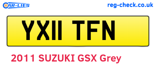 YX11TFN are the vehicle registration plates.