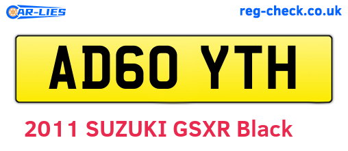 AD60YTH are the vehicle registration plates.