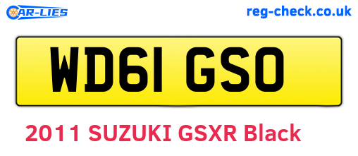 WD61GSO are the vehicle registration plates.