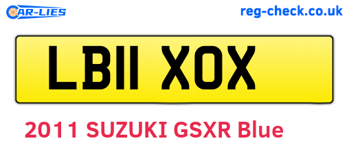 LB11XOX are the vehicle registration plates.