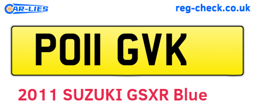 PO11GVK are the vehicle registration plates.