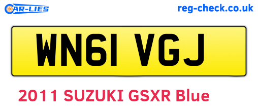 WN61VGJ are the vehicle registration plates.