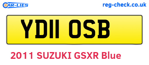 YD11OSB are the vehicle registration plates.