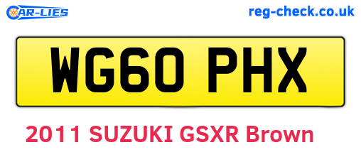 WG60PHX are the vehicle registration plates.