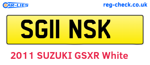 SG11NSK are the vehicle registration plates.