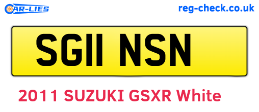SG11NSN are the vehicle registration plates.