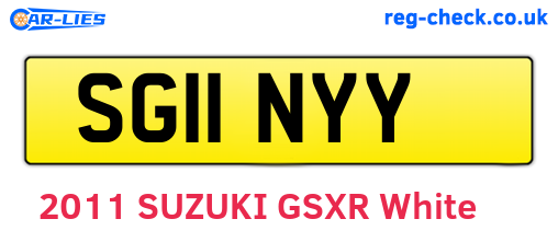 SG11NYY are the vehicle registration plates.
