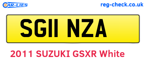 SG11NZA are the vehicle registration plates.