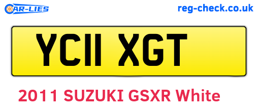 YC11XGT are the vehicle registration plates.