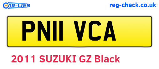 PN11VCA are the vehicle registration plates.
