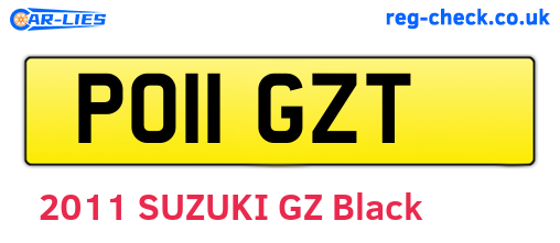 PO11GZT are the vehicle registration plates.