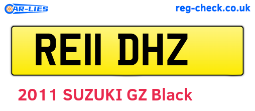 RE11DHZ are the vehicle registration plates.