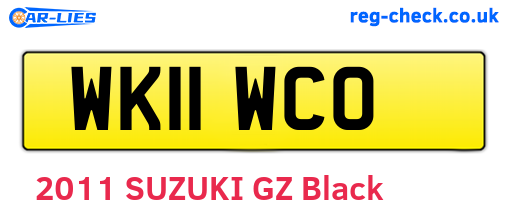 WK11WCO are the vehicle registration plates.
