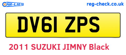 DV61ZPS are the vehicle registration plates.
