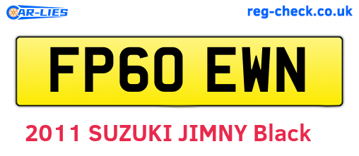 FP60EWN are the vehicle registration plates.