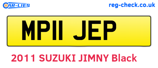 MP11JEP are the vehicle registration plates.