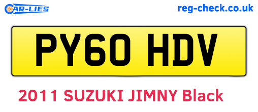 PY60HDV are the vehicle registration plates.