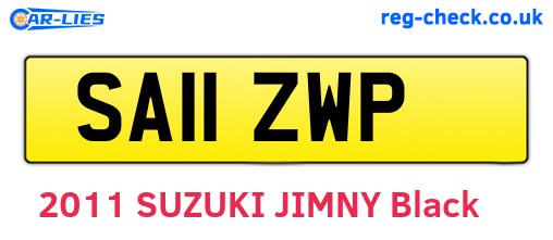 SA11ZWP are the vehicle registration plates.