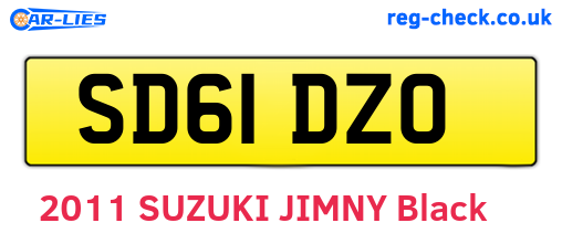 SD61DZO are the vehicle registration plates.