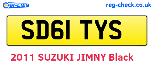 SD61TYS are the vehicle registration plates.