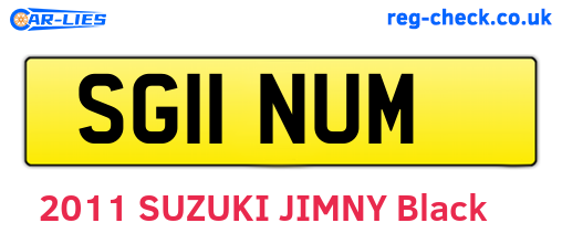 SG11NUM are the vehicle registration plates.