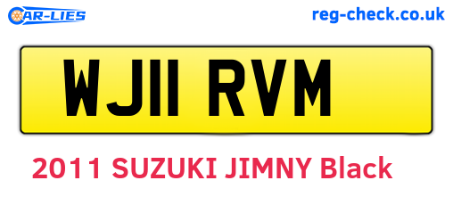 WJ11RVM are the vehicle registration plates.