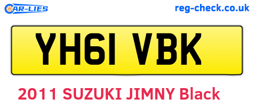 YH61VBK are the vehicle registration plates.