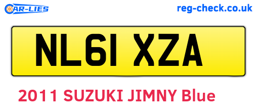NL61XZA are the vehicle registration plates.
