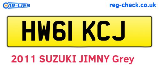HW61KCJ are the vehicle registration plates.