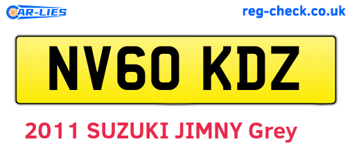 NV60KDZ are the vehicle registration plates.