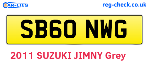 SB60NWG are the vehicle registration plates.