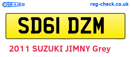 SD61DZM are the vehicle registration plates.