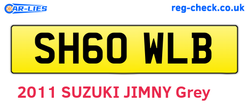 SH60WLB are the vehicle registration plates.