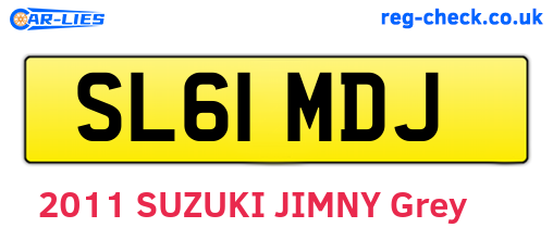 SL61MDJ are the vehicle registration plates.