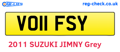 VO11FSY are the vehicle registration plates.