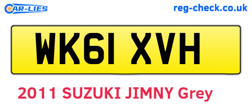 WK61XVH are the vehicle registration plates.