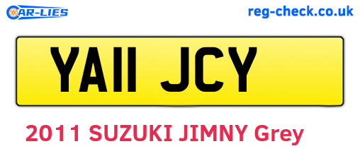 YA11JCY are the vehicle registration plates.