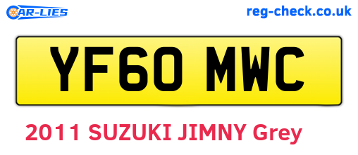 YF60MWC are the vehicle registration plates.