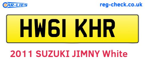 HW61KHR are the vehicle registration plates.