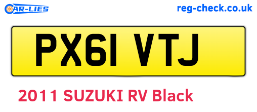 PX61VTJ are the vehicle registration plates.