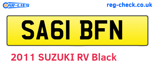 SA61BFN are the vehicle registration plates.