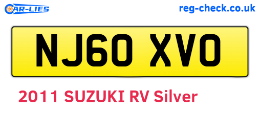 NJ60XVO are the vehicle registration plates.