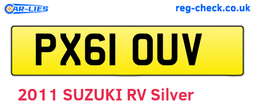 PX61OUV are the vehicle registration plates.