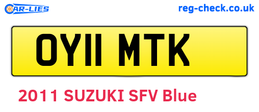 OY11MTK are the vehicle registration plates.