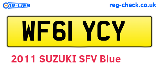 WF61YCY are the vehicle registration plates.