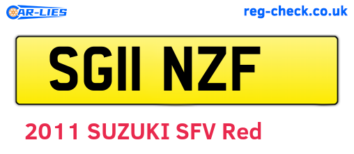 SG11NZF are the vehicle registration plates.